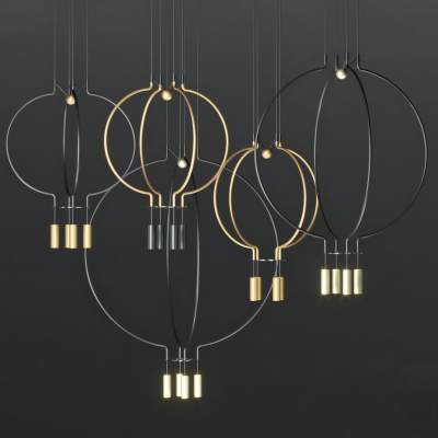 现代金属灯具吊灯艺术灯具组合